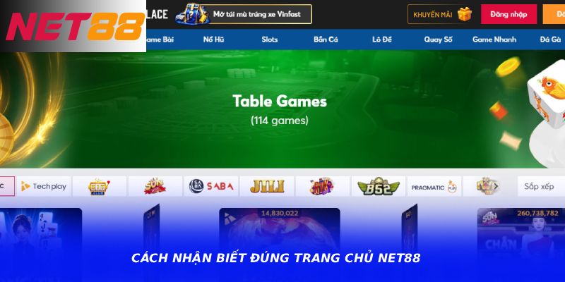 Cách nhận biết đúng trang chủ Net88