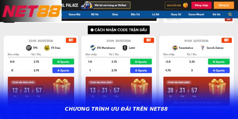 Chương trình ưu đãi trên Net88