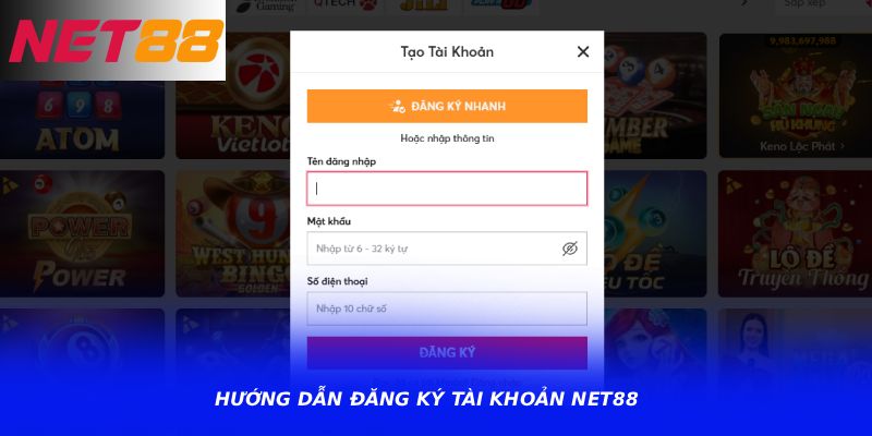 Hướng dẫn đăng ký tài khoản Net88